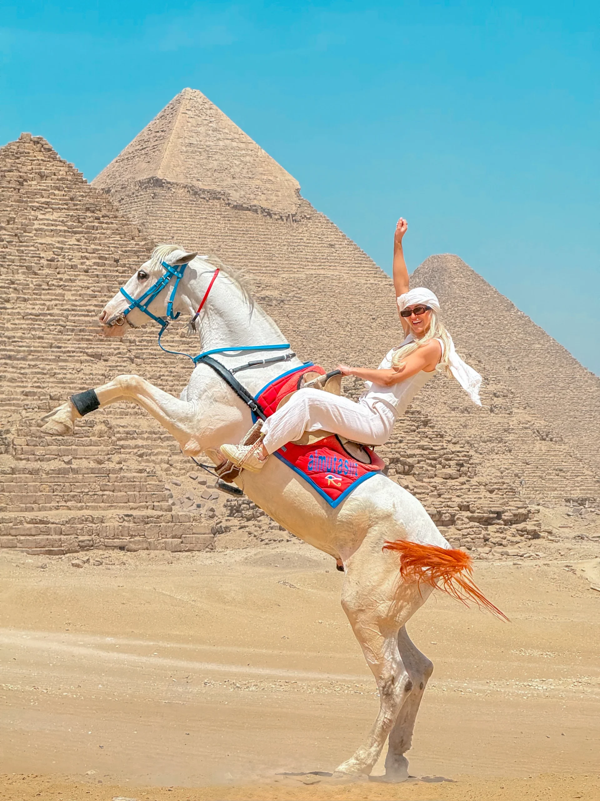 Jumping Horse photoshoot at the pyramids